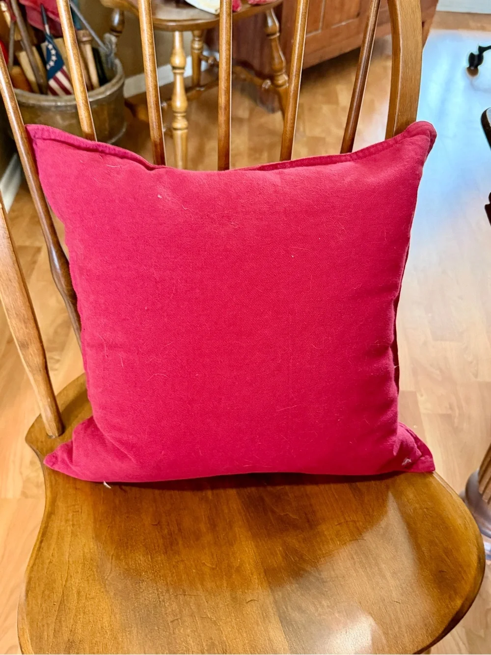 Ralph Lauren Red Button-Front Throw Pillow